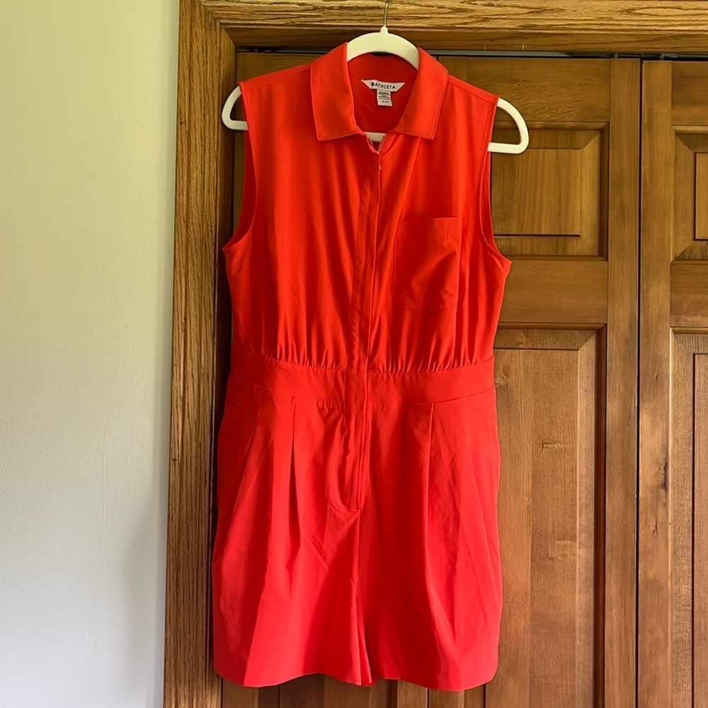 Athleta Women’s Brooklyn Short Romper in Orange Brick Sunbaked Clay